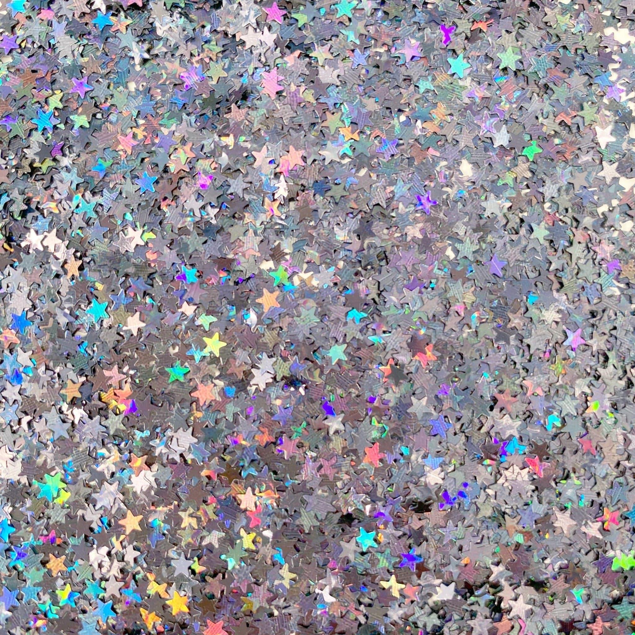 Silver Holographic glitter Stars, halloween glitter, halloween makeup,chunky glitter, glitter, festival glitter, cosmetic glitter, eye glitter, body glitter, face glitter, hair glitter, dance makeup, festival makeup, sparkly, makeup, proglitz, pro glitz, best glitter, best chunky festival glitter, glitter tattoos, glitter tattoo kit, nail glitter, white glitter, pink glitter, nail designs 2023, purple glitter, silver glitter, eye glitter, eye makeup, glitter eyeshadow, makeup