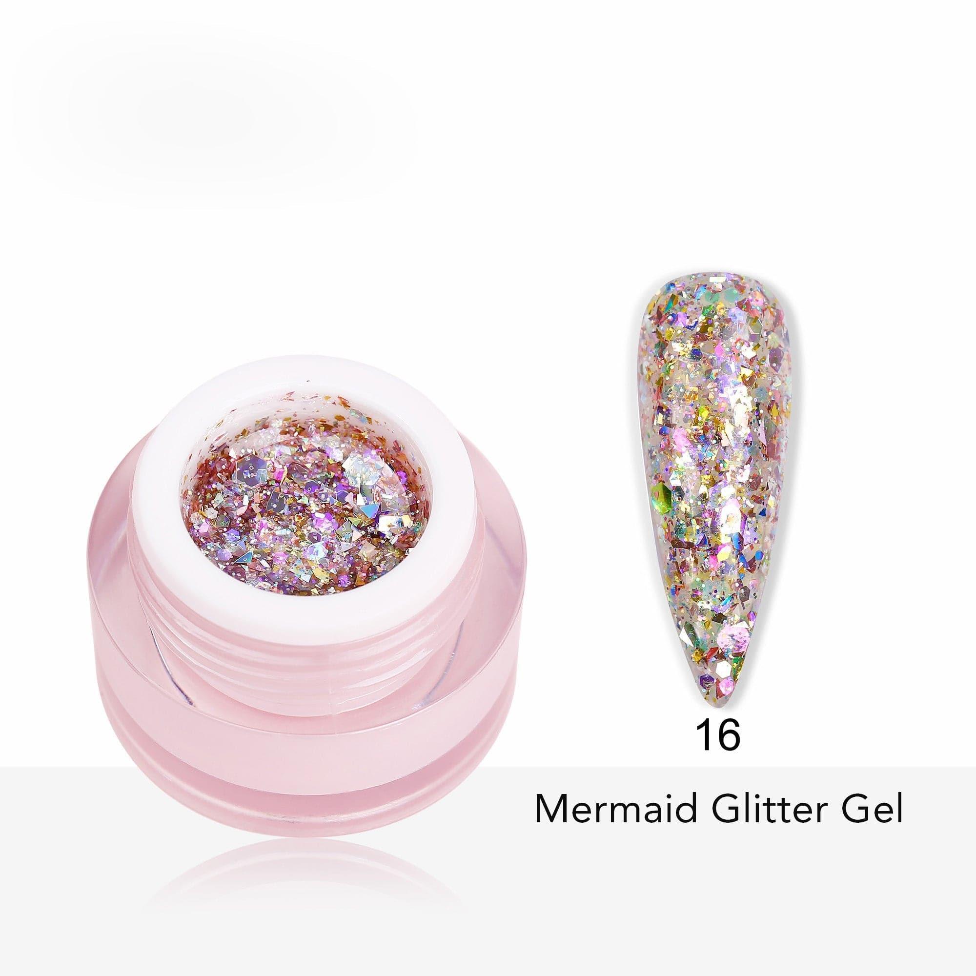 Mermaid Glitter Gel Polish 8ml shade 16 - Pro GLITZ